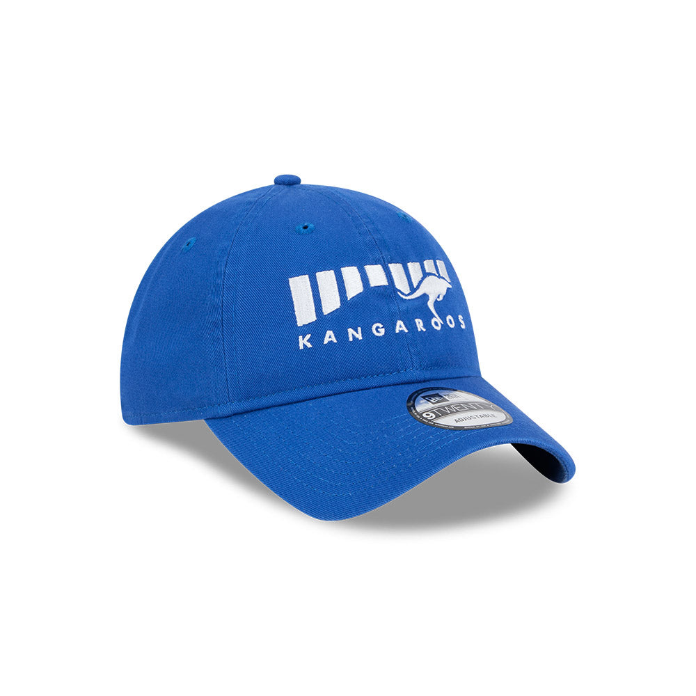 North Melbourne Kangaroos Hat - AFL 2025 Retro Washed 9Twenty Strapback Cap - New Era